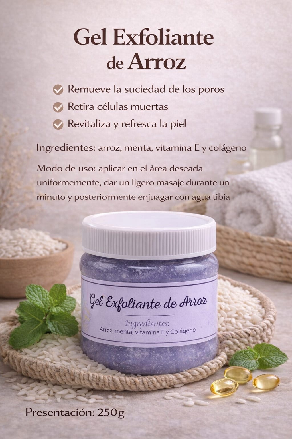 Gel Exfoliante de Arroz